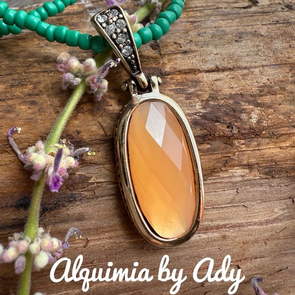 Alquimia by Ady Orange Pendant Necklace